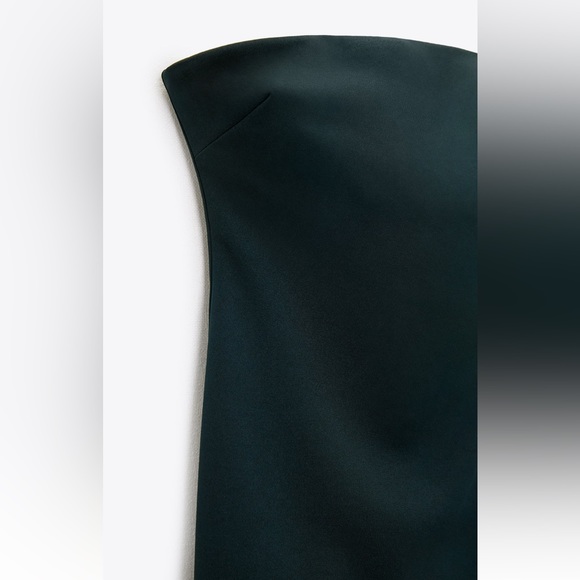 Zara SLIP MIDI DRESS. Green. Size L. New with Tags. - Picture 5 of 5